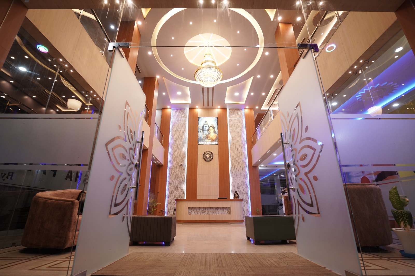 Lobby entrance at Asha Palace, Deoghar